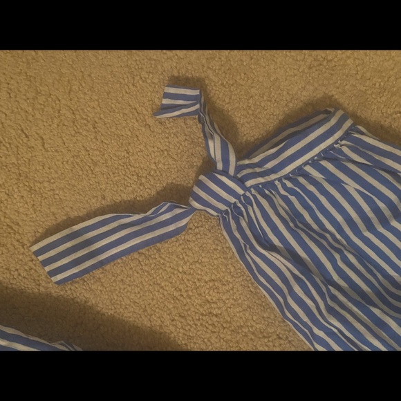 NWT NEW Belle + Skye Blue And White Striped Off The Shoulder Dress Size Medium - Picture 5 of 6
